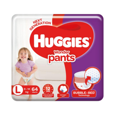 Huggies Wonder Pants with Bubble Bed Technology - L  (64 Pieces)