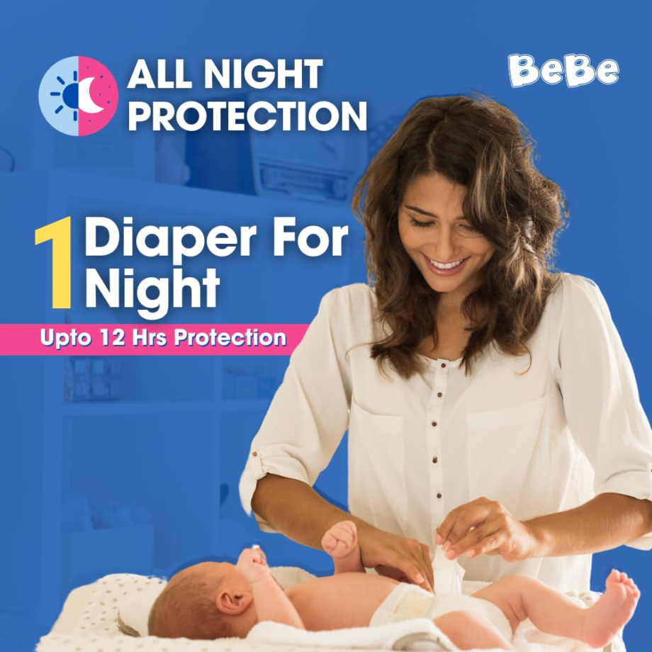 BeBe Baby Diapers Medium 5 Kg to 11 Kg Pack 68 pieces - Image 4